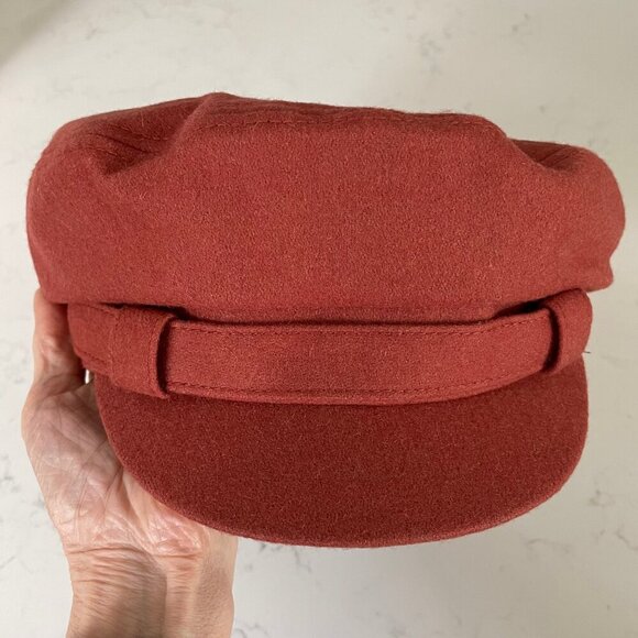Stylish Neutral Lined Cabbie Hat Wool Blend Terracotta Orange/Brown Sz OS NWOT - Picture 6 of 6